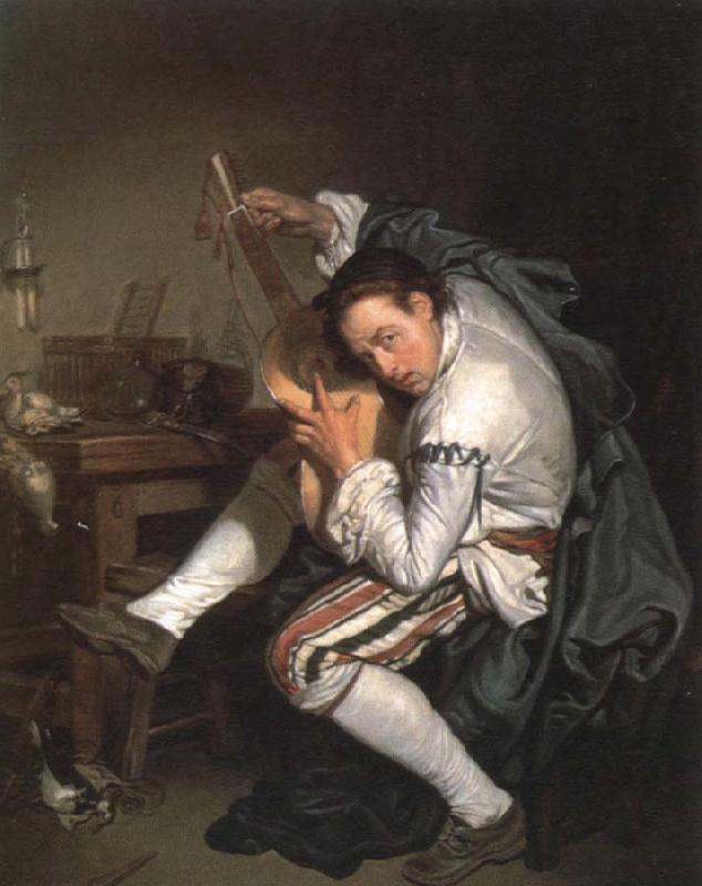 Jean Baptiste Greuze the guitar player Sweden oil painting art